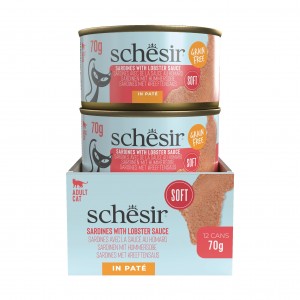 SCHESIR Cat Can Grill karma mokra dla kota pasta z sardynek i makreli 70g (puszka)