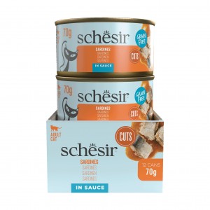 SHESIR Cat Can Grill karma mokra dla kota sardynki w sosie 70g (puszka)