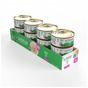 SHESIR Complements karma mokra dla kotów kurczak w bulionie 70 g (puszka)