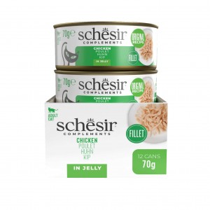 SCHESIR Complements karma mokra dla kotów kurczak w galarecie 70 g (puszka)
