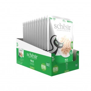 SCHESIR Complements karma mokra dla kotów kurczak w galarecie 70 g (saszetka)