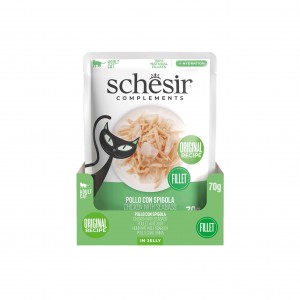 SCHESIR Complements karma mokra dla kotów kurczak z okoniem morskim w galarecie 70 g (saszetka)