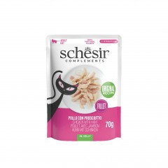 SHESIR Complements karma mokra dla kotów kurczak z szynką w galarecie 70 g (saszetka)