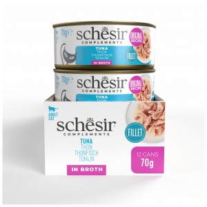 SHESIR Complements karma mokra dla kotów tuńczyk w bulionie 70 g (puszka)