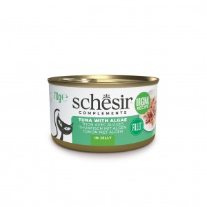 SCHESIR Complements karma mokra dla kotów tuńczyk z algami w galarecie 70 g (puszka)