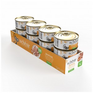 SCHESIR Complements karma mokra dla kotów tuńczyk z aloesem w galarecie 70 g (puszka)