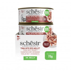 SCHESIR Complements karma mokra dla kotów tuńczyk z barweną w galarecie 70 g (puszka)