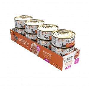 SCHESIR Complements karma mokra dla kotów tuńczyk z dynią w bulionie 70 g (puszka)