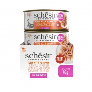 SHESIR Complements karma mokra dla kotów tuńczyk z dynią w bulionie 70 g (puszka)