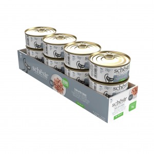 SHESIR Complements karma mokra dla kotów tuńczyk z kalmarami w galarecie 70 g (puszka)