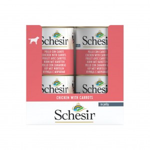 SCHESIR Complements karma mokra dla psa kurczak z marchewką w galarecie 285 g (puszka)