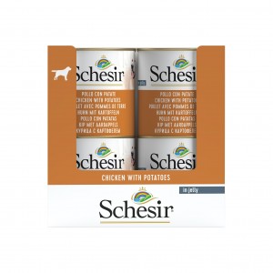 SHESIR Complements karma mokra dla psa kurczak z pomidorami w galarecie 285 g (puszka)