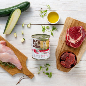 RAW PALEO Beef and Rabbit Adult Can mokra karma dla psów dorosłych duoproteina wołowina z królikiem (puszka)