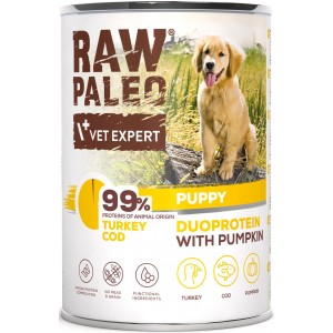 RAW PALEO Turkey & Cod Puppy Can mokra karma dla szczeniąt duoproteina indyk z dorszem (puszka)