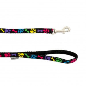 BARRY KING Smycz dla psa kolorowe łapki