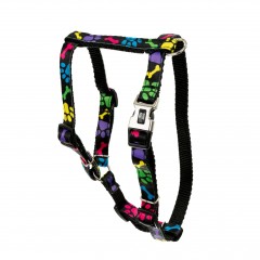 BARRY KING Szelki dla psa kolorowe łapki 16mm/30-60cm