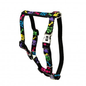 BARRY KING Szelki dla psa kolorowe łapki 16mm/30-60cm