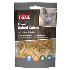 TRIXIE Premio Baked Cubes przysmak dla kota kurczak i łosoś 50g