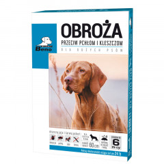 SUPER BENO Obroża przeciw pchłom i kleszczom dla dużych psów 60cm PROMO Krótki termin