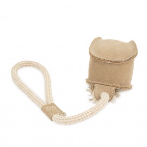 BARRY KING Zabawka dla psa kula skórzana ze sznurkiem