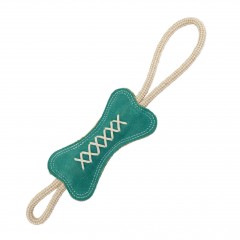 BARRY KING Zabawka dla psa kość skórzana ze sznurkami