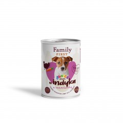 FAMILY FIRST Puszka dla psa Bogata w Indyka z marchewką 400g