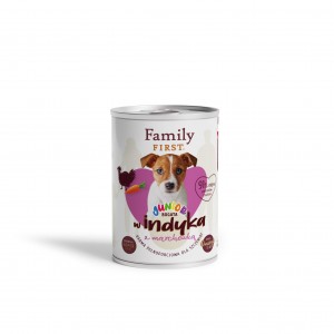 FAMILY FIRST Puszka dla psa Bogata w Indyka z marchewką 400g