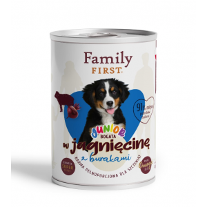 FAMILY FIRST Puszka dla psa Bogata w Jagnięcinę z burakami 400g