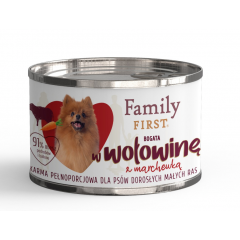 FAMILY FIRST Puszka dla psa Bogata w wołowinę z marchewką 200g