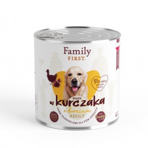 FAMILY FIRST Puszka dla psa Bogata w kurczaka z burakami 800g