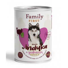 FAMILY FIRST Puszka dla psa Bogata w indyka z pietruszką 400g