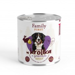 FAMILY FIRST Puszka dla psa Bogata w królika z gruszkami 800g