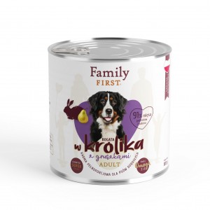 FAMILY FIRST Puszka dla psa Bogata w królika z gruszkami 800g