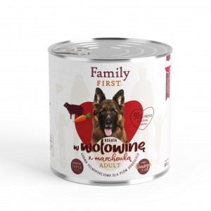 FAMILY FIRST Puszka dla psa Bogata w wołowinę z marchewką 800g