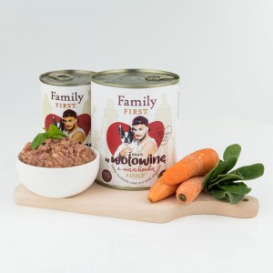 FAMILY FIRST Puszka dla psa Bogata w wołowinę z marchewką 800g