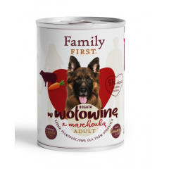 FAMILY FIRST Puszka dla psa Bogata w wołowinę z marchewką 400g