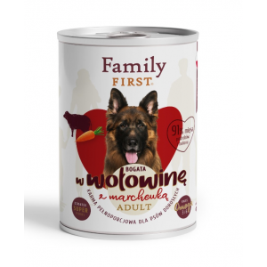 FAMILY FIRST Puszka dla psa Bogata w wołowinę z marchewką 400g
