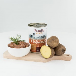 FAMILY FIRST Puszka dla psa Jagnięcina/wołowina/ziemniaki 400g