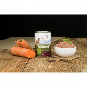 FAMILY FIRST Puszka dla psa Indyk/kurczak/marchew 400g