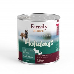 FAMILY FIRST Puszka dla psa Jagnięcina/królik/marchew 800g