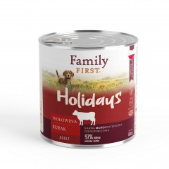 FAMILY FIRST Puszka dla psa Wołowina/burak 800g