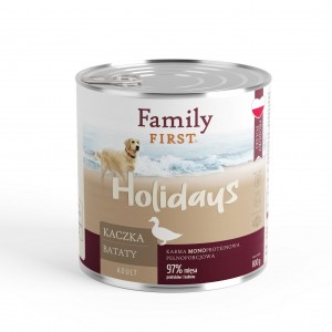 FAMILY FIRST Puszka dla psa Kaczka/bataty 800g