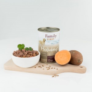 FAMILY FIRST Puszka dla psa Kaczka/bataty 400g