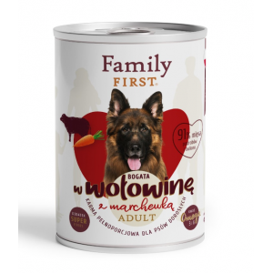 Family First Dog Wołowina z marchewką 400g (puszka)