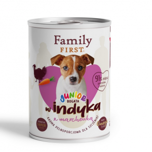 FAMILY FIRST Puszka dla psa Bogata w Indyka z marchewką 400g