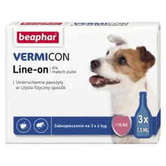 BEAPHAR Vermicon Line-On Dog - 3 pipety kropli przeciwpchłowych dla psów