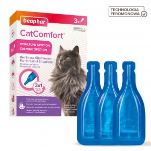 BEAPHAR Catcomfort Calming Spot-On krople z fermonami dla kota 3x 0,55 ml