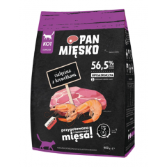 Pan Mięsko sucha karma dla kota cielęcina z krewetkami