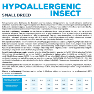 VETEXPERT 4T Vet. Diet Dog Hypoallergenic Insect Small Breed 2kg