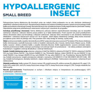 VETEXPERT 4T Vet. Diet Dog Hypoallergenic Insect Small Breed 8kg